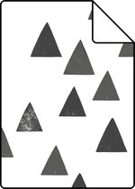 Proefstaal ESTAhome behangpapier grafische driehoeken zwart wit - 139057 - 26,5 x 21 cm