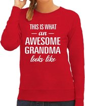 Awesome grandma / oma / grootmoeder cadeau trui rood dames 2XL