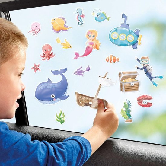 Auto raamstickers oceaan/onder water thema 50 stuks - in de auto op reis  voor kinderen... | bol.com