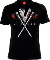 Vikings Heren Tshirt -XXL- Axe Zwart