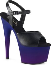 Pleaser Sandaal met enkelband, Paaldans schoenen -39 Shoes- ADORE-709BP Paaldans schoenen Zwart/Paars