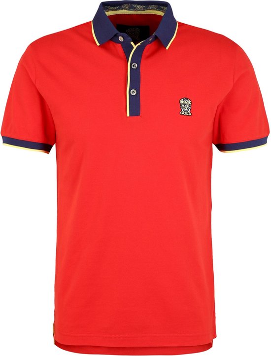 Black And Gold POLO CONTRASTO rood MAAT M