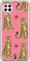 Huawei P40 Lite hoesje siliconen - The pink leopard | Huawei P40 Lite case | Roze | TPU backcover transparant