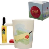 Cricket mok - Cricket Bat and Ball Ceramic Shaped Handle Mug