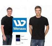 Wenaas - Dubbelpak T-shirt heren slim fit - gekamde katoen met 8% elastaan 200 gr/m2 - (MALAGA) 35031 Zwart