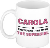 Carola The woman, The myth the supergirl cadeau koffie mok / thee beker 300 ml