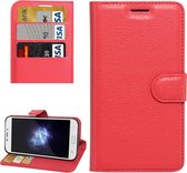 Voor DOOGEE X9 Litchi Texture horizontale flip lederen tas met houder & kaartsleuven & portemonnee (rood)