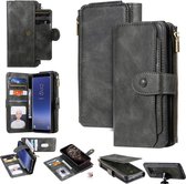 Voor Galaxy S8 Multifunctionele Retro Afneembare Magnetische Horizontale Flip Leren Case met Kaartsleuven & Houder & Portemonnee & Fotolijst (Donkergroen)