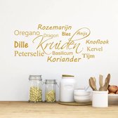 Muursticker Kruiden -  Goud -  80 x 31 cm  -  keuken  nederlandse teksten  alle - Muursticker4Sale
