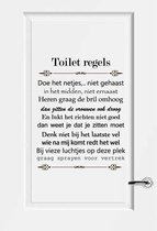 Toilet Regels - Zwart - 60 x 76 cm - toilet raam en deur stickers - toilet