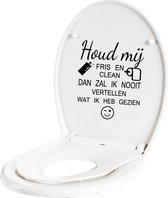 Houd Mij Fris En Clean -  Rood -  33 x 40 cm  -  nederlandse teksten  toilet  alle - Muursticker4Sale