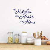 Muursticker The Kitchen Is The Heart Of A Home -  Donkerblauw -  120 x 85 cm  -  keuken  engelse teksten  alle - Muursticker4Sale