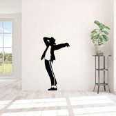 Muursticker Michael Jackson -  Zwart -  88 x 160 cm  -  woonkamer   - Muursticker4Sale
