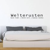 Muursticker Welterusten - Geel - 160 x 23 cm - slaapkamer alle