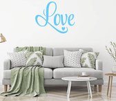 Muursticker Love Met Hartje -  Lichtblauw -  140 x 116 cm  -  woonkamer  slaapkamer  engelse teksten  alle - Muursticker4Sale