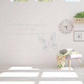 Muursticker Vlinder Naar Boven -  Lichtgrijs -  80 x 48 cm  -  woonkamer  slaapkamer  nederlandse teksten  alle - Muursticker4Sale
