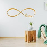 Muursticker Infinity Love -  Goud -  120 x 39 cm  -  woonkamer  slaapkamer  engelse teksten  alle - Muursticker4Sale