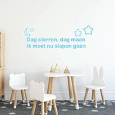 Muursticker Dag Sterren, Dag Maan - Lichtblauw - 120 x 41 cm - baby en kinderkamer