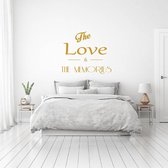 Muursticker The Love & The Memories -  Goud -  100 x 86 cm  -  slaapkamer  engelse teksten  alle - Muursticker4Sale