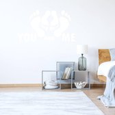 Muursticker You And Me -  Wit -  80 x 44 cm  -  engelse teksten  slaapkamer  alle - Muursticker4Sale