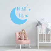 Muursticker Dream Big -  Lichtblauw -  110 x 110 cm  -  alle muurstickers  baby en kinderkamer  engelse teksten - Muursticker4Sale