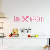 Muursticker Bon Appétit - Roze - 120 x 26 cm - franse teksten keuken