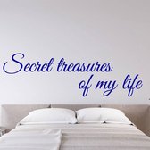 Muursticker Secret Treasures Of My Life - Donkerblauw - 120 x 36 cm - slaapkamer engelse teksten