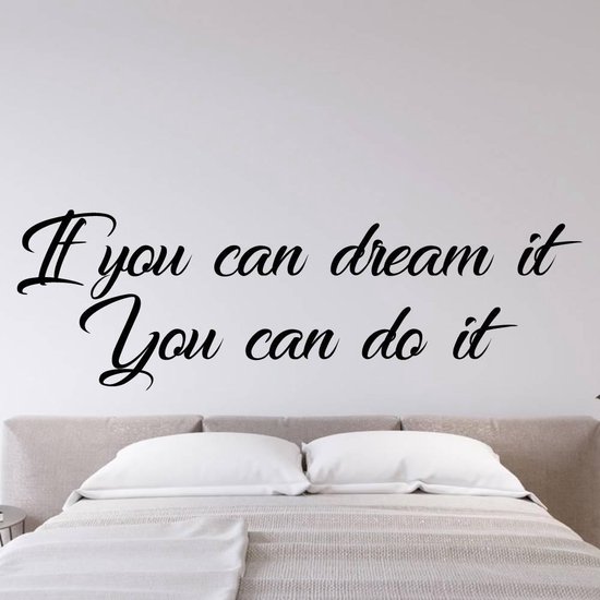 Muursticker If You Can Dream It You Can Do It - Groen - 80 x 25 cm - slaapkamer engelse teksten