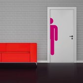 Toilet Sticker Mannen Wc - Roze - 16 x 80 cm - toilet raam en deur stickers - toilet