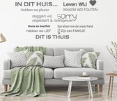 Muurtekst In Dit Huis - Donkergrijs - 120 x 57 cm - woonkamer nederlandse teksten