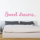 Muursticker Sweet Dreams -  Roze -  160 x 28 cm  -  woonkamer  engelse teksten  alle - Muursticker4Sale