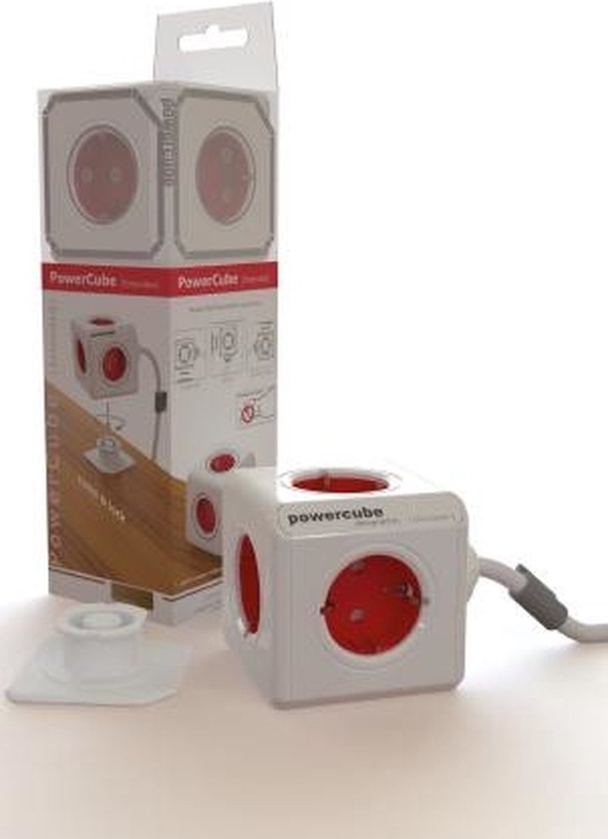 Stekkerdoos - Powercube - 5-voudig - randaarde - 3 x 1.5 mm² - 3 m