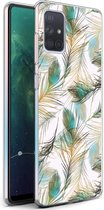 iMoshion Design voor de Samsung Galaxy A71 hoesje - Pauw - Groen / Goud