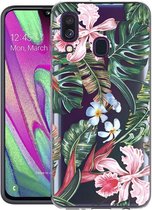 iMoshion Design voor de Samsung Galaxy A40 hoesje - Jungle - Groen / Roze