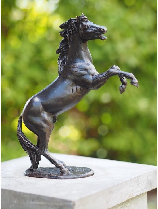 Statue de jardin - statue en bronze - Petit cheval cabré - Bronzartes - hauteur 24 cm