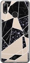 Huawei P Smart 2019 hoesje siliconen - Abstract painted | Huawei P Smart (2019) case | zwart | TPU backcover transparant