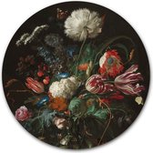 Wandcirkel Vaas met bloemen - WallCatcher | Kunststof 100 cm | Jan Davidsz. de Heem