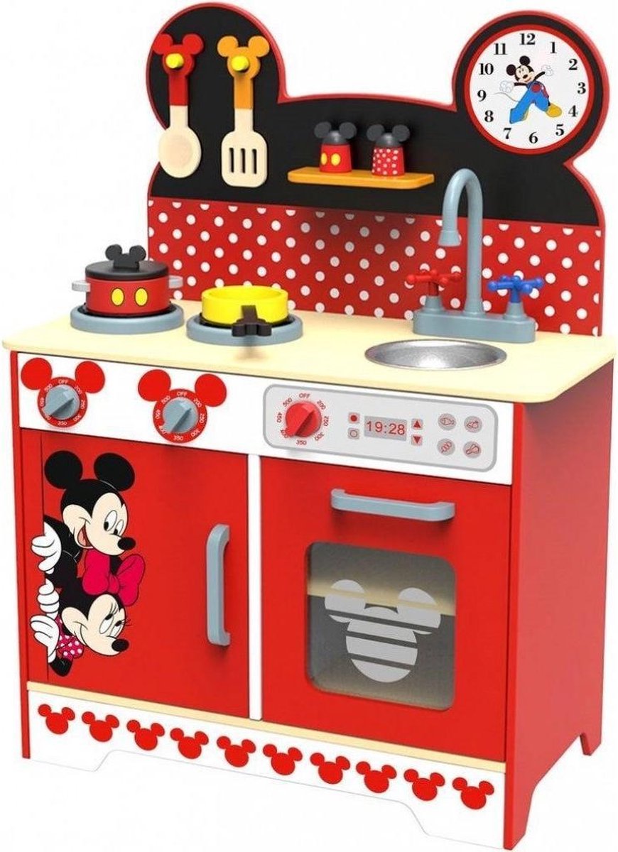 ga sightseeing Beschuldiging Voorbijgaand Disney Speelgoedkeuken mickey mouse 83 cm hout rood/zwart | bol.com