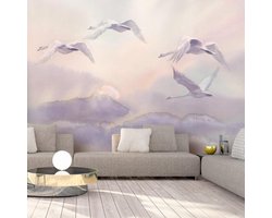 Fotobehang - Flying Swans