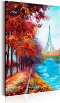 Schilderijen Op Canvas - Schilderij - Autumnal Paris 80x120 - Artgeist Schilderij