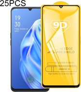 Voor OPPO F15 25 PCS 9D Volledige lijm Volledig scherm Gehard glasfilm