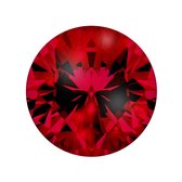 Quiges - Eligo Verwisselbaar Glas geslepen 12 mm Rond Zirkonia Rood voor Zilveren Ring - 12 mm - ER12R016