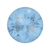 Quiges - Eligo Verwisselbaar Glas geslepen 12 mm Rond Zirkonia Licht Blauw voor Zilveren Ring - 12 mm - ER12R012