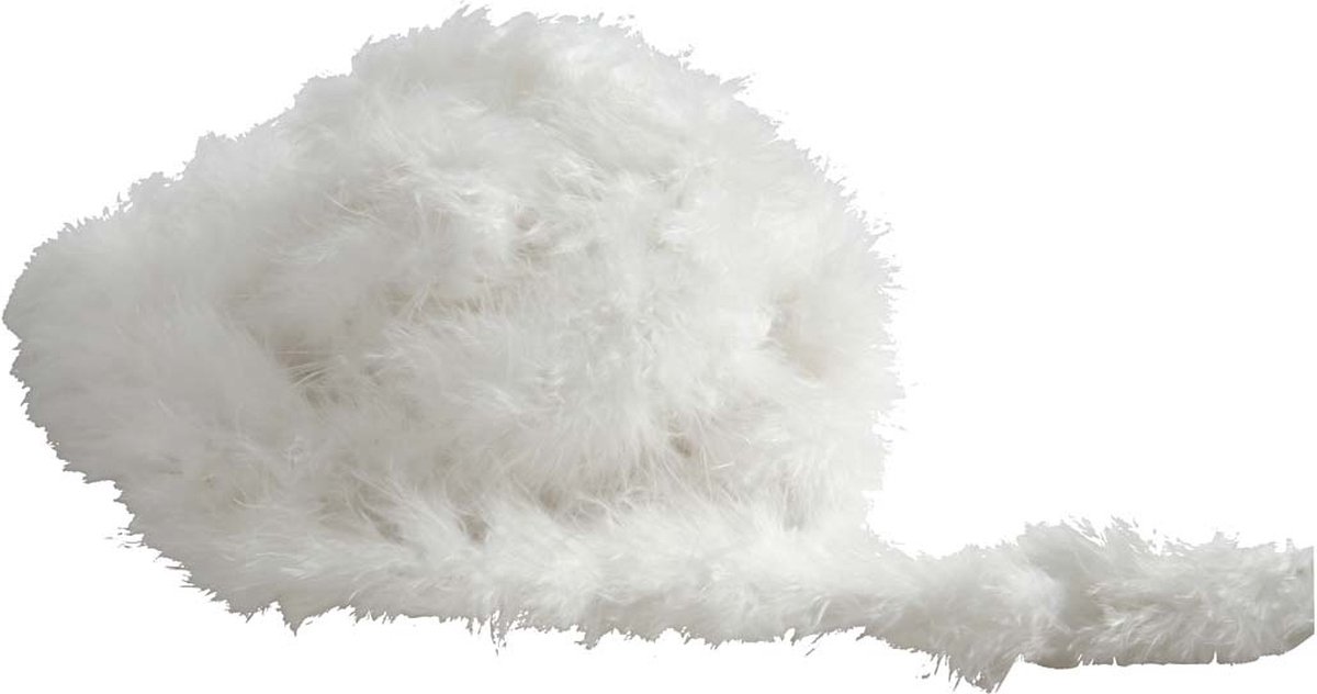 Boa en plumes de coq - 10 cm - blanc 