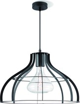 Home Sweet Home - Moderne Hanglamp Blank - hanglamp gemaakt van Metaal - Zwart - 40/40/131cm - Pendellamp geschikt voor woonkamer, slaapkamer en keuken- geschikt voor E27 LED lichtbron