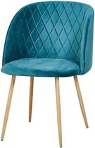 Sortio Home - Eetkamerstoel Makro - Blauw - Velvet
