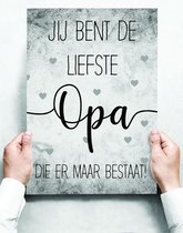 Wandbord: Jij Bent De Liefste Opa Die Er Maar Bestaat! - 30 x 42 cm