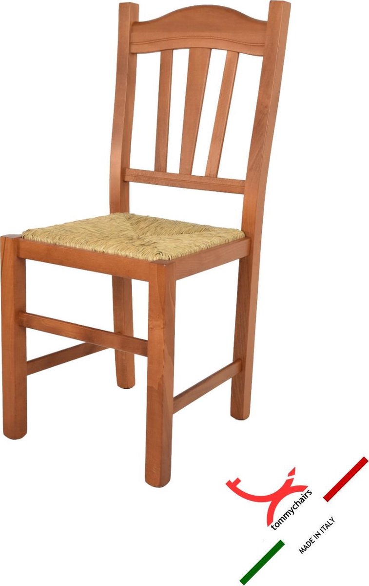 Tommychairs Silvana - Eetkamerstoel - 1 Stuk - Kersenhout - Rotan