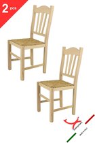 Tommychairs Silvana - Eetkamerstoelen - Set van 2 - Naturel - Rotan & Hout