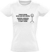 Knock, Knock wit dames t-shirt | grappig | funny | cadeau | maat S